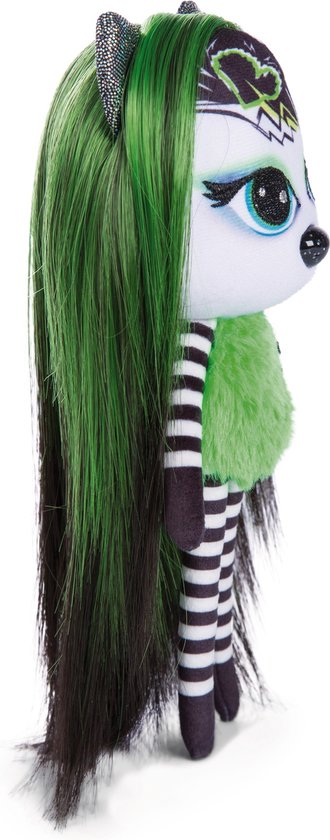 Nici Knuffelpop Pixidoos Bami 20 Cm Zwart/groen