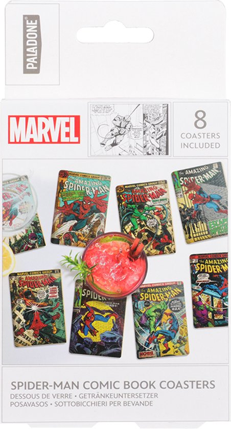 Marvel - Spider-Man - Set van 8 Onderzetters met Stripcover