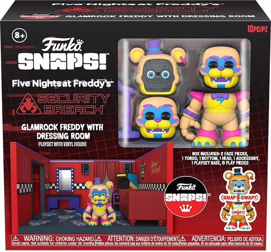 Glamrock Freddy with Dressing Room - Freddy's Room - Snap Playset Funko - Five Nights at Freddy's - Speelset
