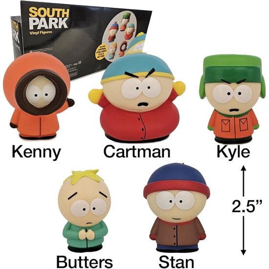 SOUTH PARK FIGURE COLLECTION 2.5INCH 5PCS IN SCHOOL BUS 14,5X35CM
