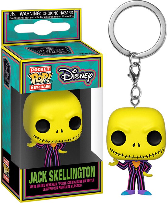 Funko Pocket Pop! Sleutelhanger: The Nightmare Before Christmas - Jack Skellington (Blacklight)