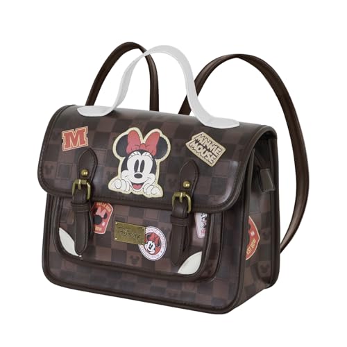 Disney Satchel Shoulder Bag-Backpack, Brown Minnie Mouse