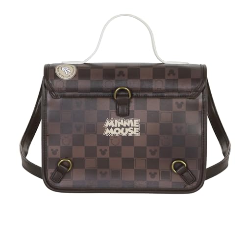 Disney Satchel Shoulder Bag-Backpack, Brown Minnie Mouse