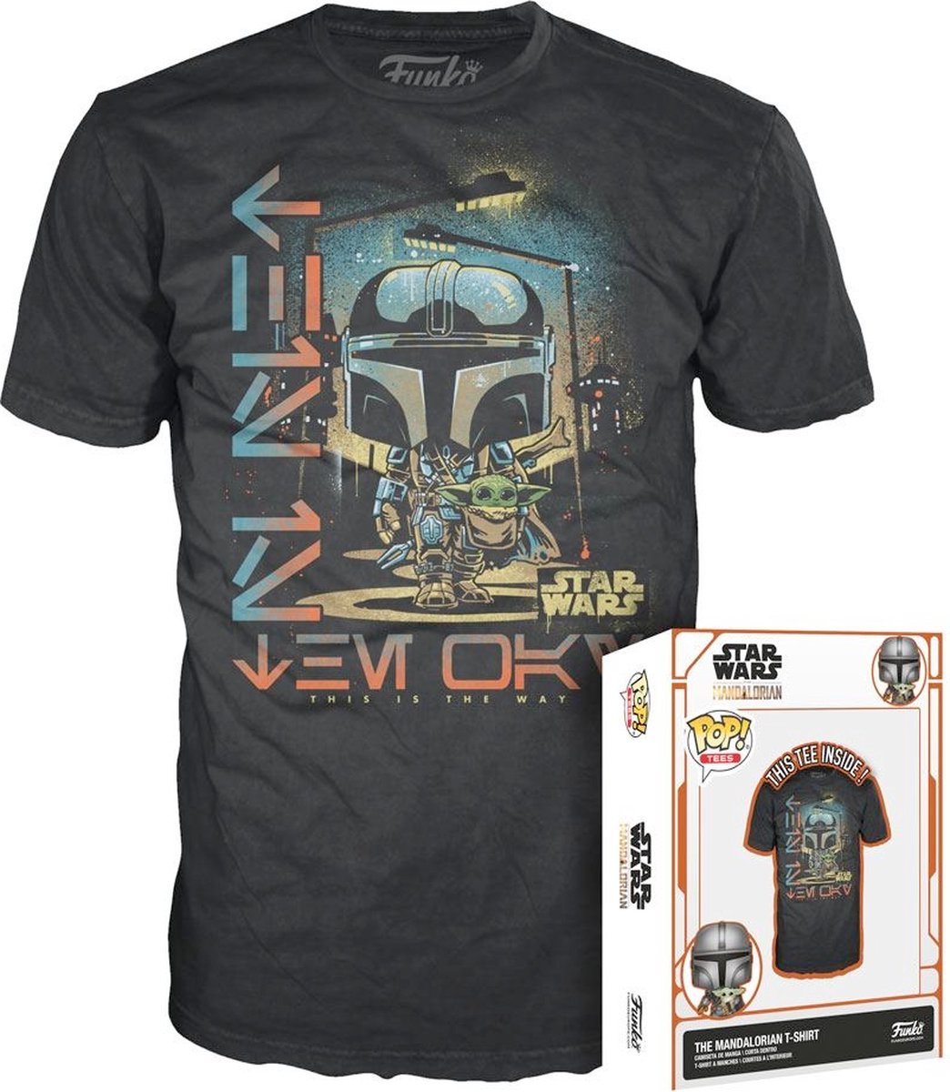 Funko Star Wars Heren Tshirt -XL- POP! Tees The Mandalorian Zwart