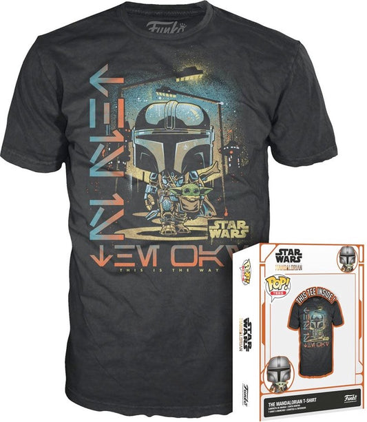 Funko Star Wars Heren Tshirt -XL- POP! Tees The Mandalorian Zwart