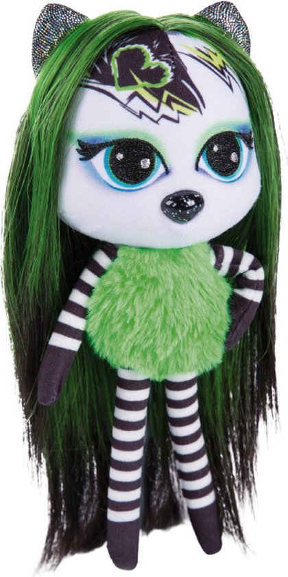 Nici Knuffelpop Pixidoos Bami 20 Cm Zwart/groen