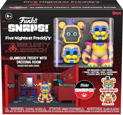 Glamrock Freddy with Dressing Room - Freddy's Room - Snap Playset Funko - Five Nights at Freddy's - Speelset