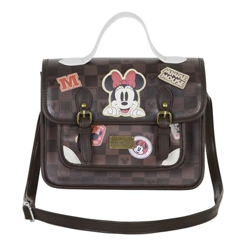 Disney Schulranzen-Umhängetasche-Rucksack, Braun Minnie Mouse 