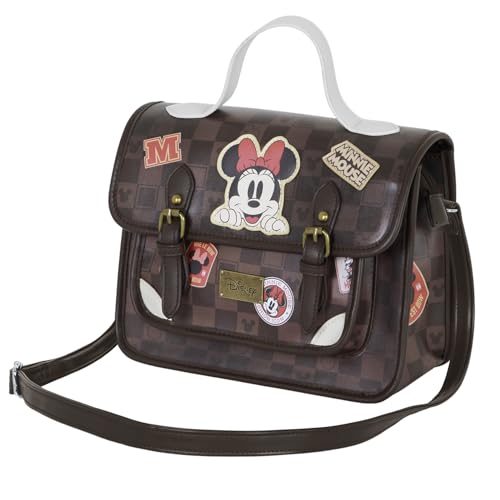 Disney Schulranzen-Umhängetasche-Rucksack, Braun Minnie Mouse 