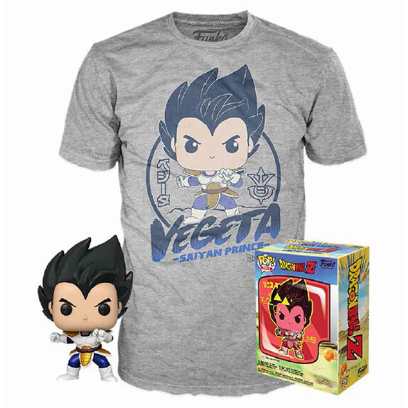 Funko POP-Set! &amp; T-Shirt Dragon Ball Z Vegeta (Größe L)