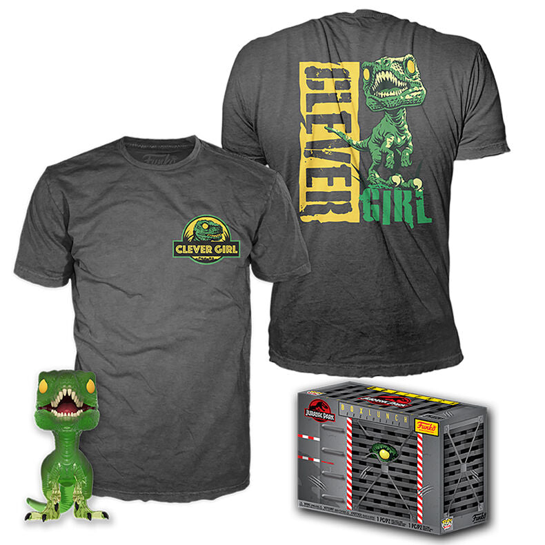 Funko POP-Set! &amp; T-Shirt Jurassic Park Velociraptor Exklusiv