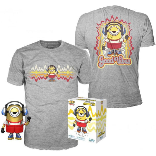 Set Funko POP! & T-shirt Minions Roller Skating Stuart Metallic Exclusive