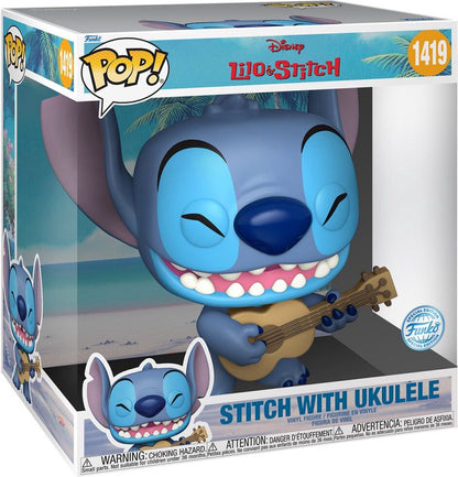 Lilo & Stitch Stitch with Ukulele (Jumbo Pop!) vinyl figuur 1419 Funko Pop!